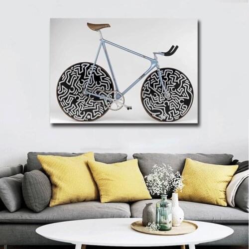 The Bicycle Poster Oil Canvas Paintings For Living Room Bedroom Decoration Wall Art Home Decor