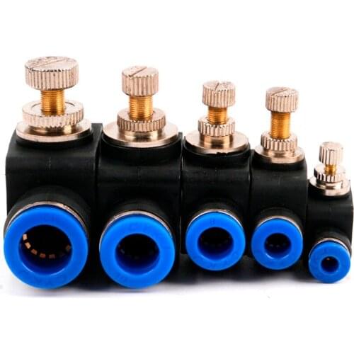 Throttle Valve SA 4-12mm Air Flow Speed Control Valve Tube Water Hose Pneumatic Push In Fittings Pneumatic Fittings Connectors