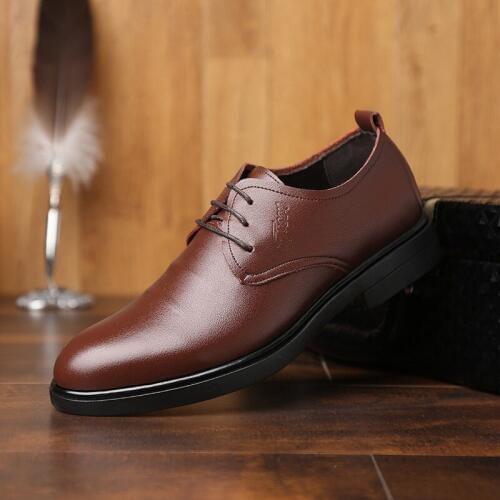 Mazefeng 2019 New Men Brand Leather Formal Shoes Male Round Toe Dress Shoes Men Oxfords Vintage Retro Shoe Elegant Work Shoes