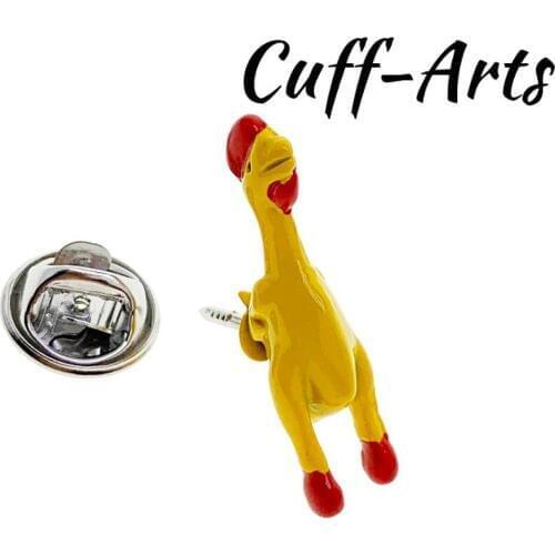 Lapel Pin Badges for Men Yellow Rubber Chicken Lapel Pin Brooches 2019 Classic Novelty Lapel Pin By Cuffarts P10358