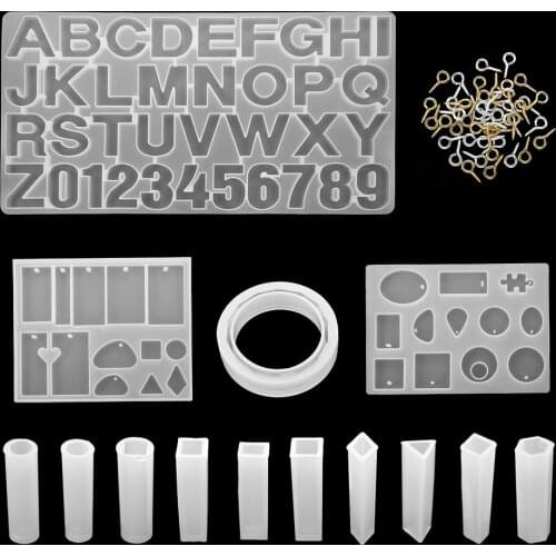 Mixed Style Jewelry Epoxy Resin Silicone Casting Molds Set UV Resin Tools Clay Resin Moulds For DIY Jewelry Making Findings Kits