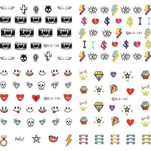 Wholesale Cute Fashion Nail Art Wraps Decoration Tip Water Transfer Print Nail Decals Stickers 1000pcs/lot free DHL/EMS shipping