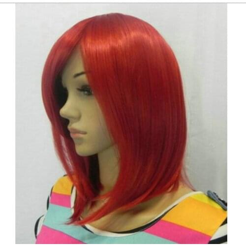 Suyushun1285+++ Express delivery to USA New Exquisite Dark Red Short Straight women Cosplay Wig s1039