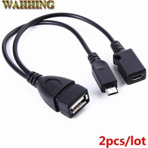 2pcs Micro USB Male To Micro USB Female Host OTG Cable Micro USB Adapter Splitter Not For Charging TR133