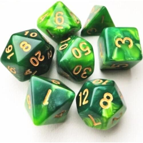 7pcs/lot Resin Multifaceted Dice Glitter Dice Transparent Dice d&d d4 d6 d8 d10 d% d12 d20 Polyhedral Board game Dice