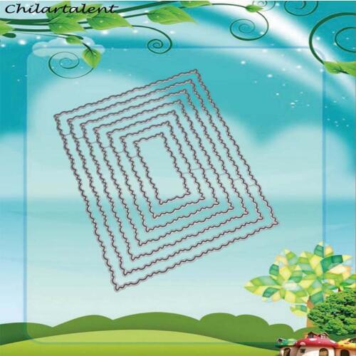 Rectangle wave Metal Cutting die stamps for Scrapbooking new 2018 craft Embossing Stencils paper Card making Decor stempel