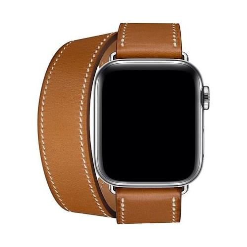 Series 6/5/4/3/2/1 Genuine For Apple Watch Se Leather loop Band Double Tour 42mm 38 40 44mm Magnetic For iWatch band leather