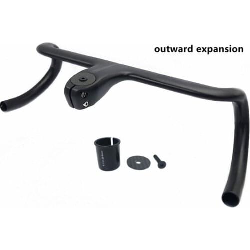 New six generation carbon fiber Exotropism handlebar 28.6mm/31.8mm integrated bicycle carbon strip road bicycle handle matte bla