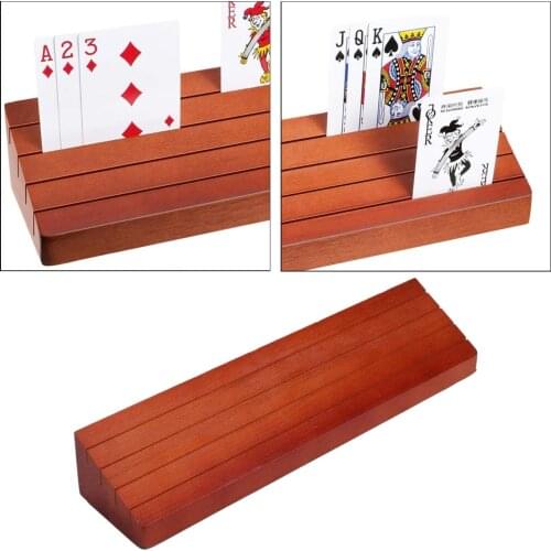 Solid Wood Playing Card Holder for Hands-free Playing Card Stands