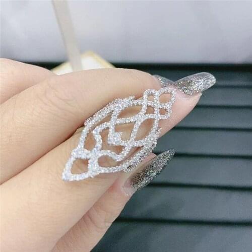 UMGODLY Fashion Arabesque Flower Ring Silver Color High Quality Finger Ring Micro Cubic Zirconia for Women Brand Jewelry