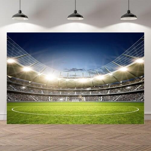 Neoback Sports Banner Football Field Stadium Grassland Baby Birthday Boy Backdrop Vinyl Photography Background Photo Studio
