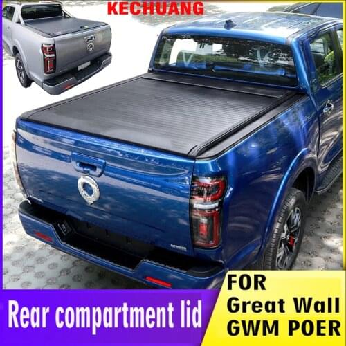 Great Wall GWM POER Rear Compartment Lid Refitting Thickened Aluminum Pickup Back Cover Rolling Curtain Push Pull Back Box Cover