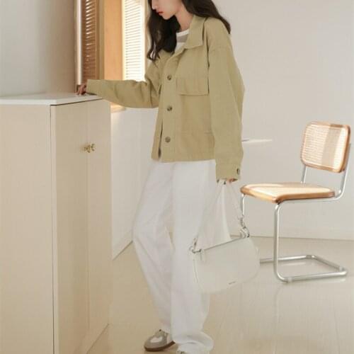 Denim Jacket Women Autumn 2021 New Streatwear Stylish Retro Loose Casual All-match Denim Jacket Oversized Short Jacket