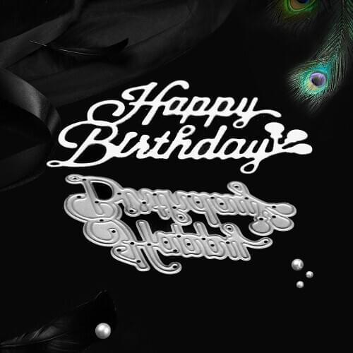 1Pcs Happy Birthday Metal Cutting Dies Scrapbooking Paper Craft Die Decorative Embossing Stencils