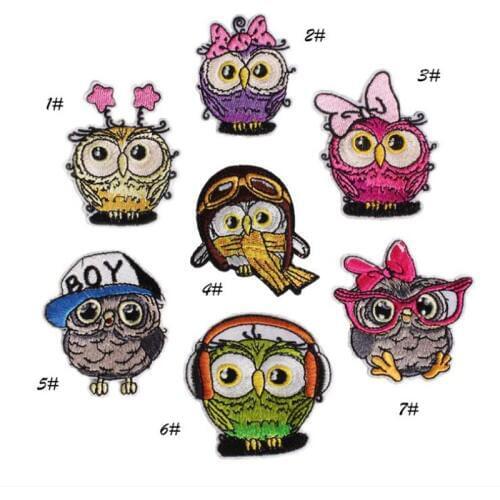 10pcs/lot Embroidered Cartoon Owl Patch Iron On Sew On Animal Appliques DIY Garments Accessories for Jeans Backpack Garments