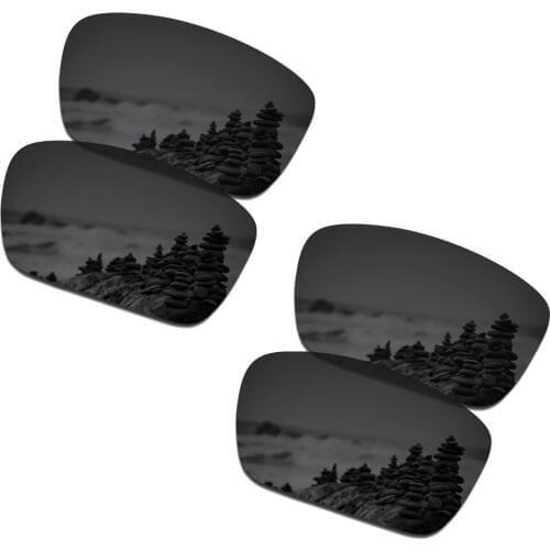 SmartVLT 2 Pairs Polarized Sunglasses Replacement Lenses for Oakley Fuel Cell Stealth Black and Stealth Black