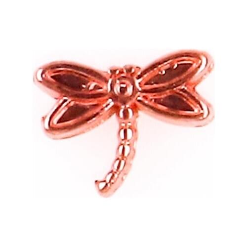 F763 Rose golden dragonfly insect shape floating charms for living memory glass floating locket charms DIY jewelry 20pcs/lot
