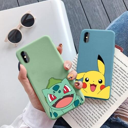 2021 New Pokemon Pikachu Mobile Phone Case Cartoon Silicone Protective Cover for iphone7 8 SE X XS XR 11 12 11pro 12pro 12mini