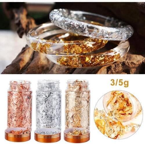 3/4/5g Flakes Leaf Mitation Gold Silverr Foil Broken Silver Foil Ceiling Decor Foil Paper Leaves Gold Flakes DIY Nail