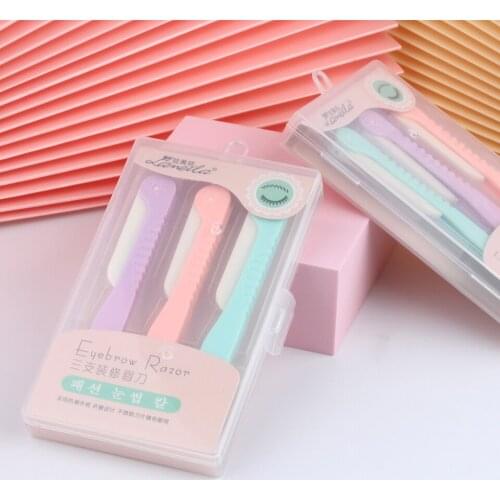 THINKSHOW 3PCs Eyebrow Razor Eyebrow Trimmer Shaver Blade Eye Brow Shaper Face Razor Facial Hair Remover for Eye Beauty