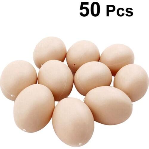 50Pcs Colored Drawing Eggs Artificial Eggs Fake Easter Egg Kids DIY Educational Toys Role Play Graffiti Toy Children DIY Craft