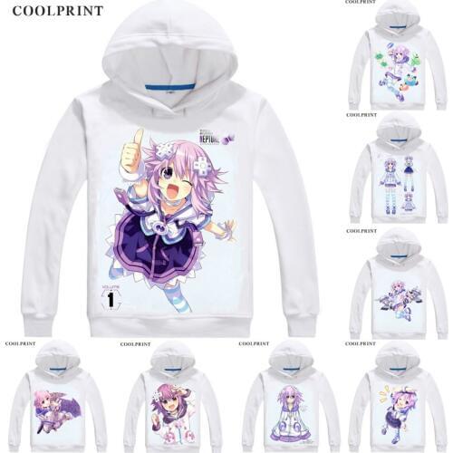 A.K.A. Purple Heart Mens Hoodies Hyperdimension Neptunia Choujigen Game Neptune Men Sweatshirt Anime Hoodie Printed Long Hooded