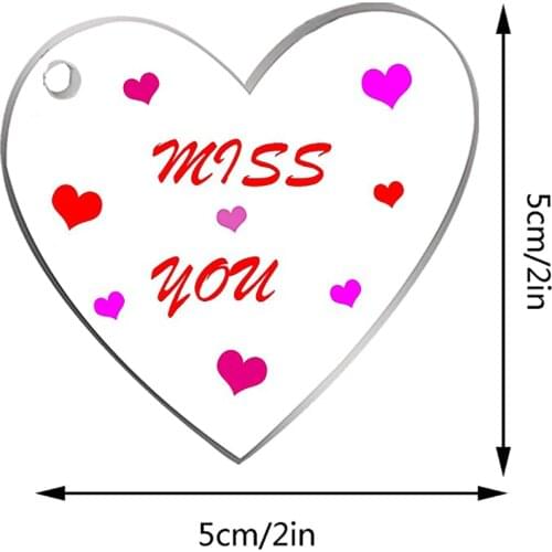 Acrylic Heart Keychain Blanks Discs for DIY Keychain Vinyl Projects Gift Tags, Valentines Day Ornaments Parties Guest Name tag