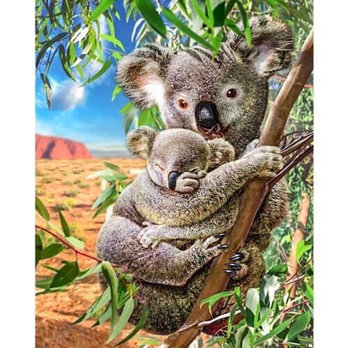 New style 5D diy diamond painting needlework Full Square Drill handwork diamond cross stitch "Naughty Koalas"