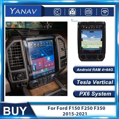 Android 2 Din Stereo Receiver Car Radio For Ford F150 F250 F350 2015-2021 Car Audio Multimedia MP3 Player Tesla Head Unit