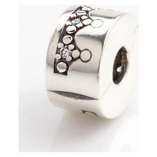 Bewill 925 Sterling Silver Elegant Crown Positioning Buckle Fit Original Bracelet Pendant DIY Jewelry Charms Gift