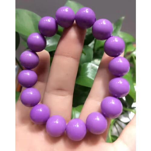 14mm Natural Purple Phosphosiderite Bracelet Jewelry For Women Men Healing Luck Crystal Stone Round Beads Stretch Strands AAAAA