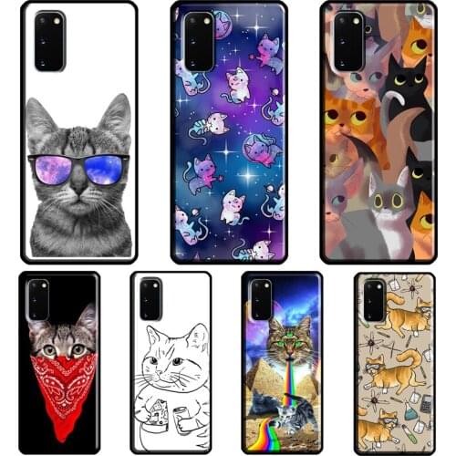 Cute Kitten Cats Cartoon Case For Samsung Galaxy S10 S9 S8 Note 10 Plus Note 20 Ultra S20 FE S21 Ultra Phone Cover