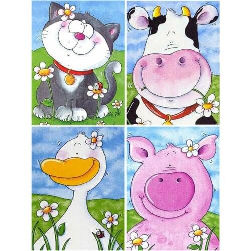 Cartoon Diamond Embroidery Rhinestones Picture Diamond Mosaic Pig Pattern 5d Diamond Painting Cross Stitch Children Gift