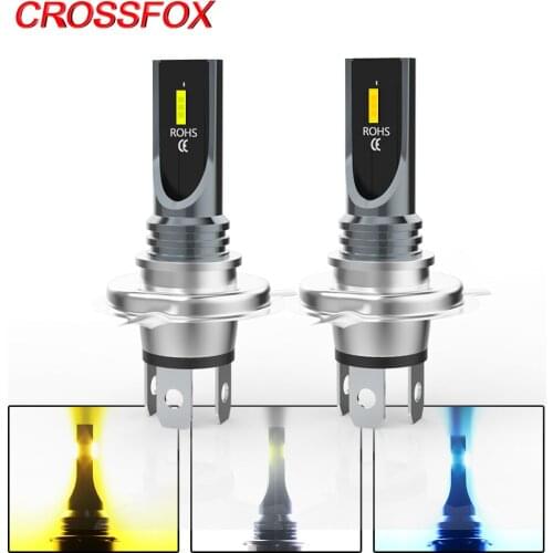 CROSSFOX H4 LED HB2 9003 Fog Lights for Cars Headlight 12V 3000K 6000K 8000K Auto Drive Running Lamp Bulbs CSP Chips High Low