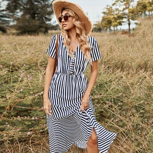 Dioflyusa Summer Striped Dresses