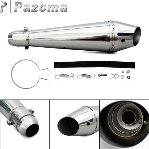 Chrome Stainless Steel Exhaust Muffler Slip On With DB Killer Universal for Street/Sport/Racing Motorcycles