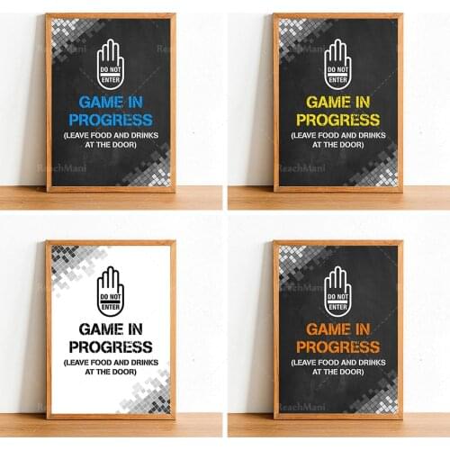 Do Not Enter Game in Progress - Gaming Poster Print - Gamer Wall Art Home Decor - Boys Bedroom Gift Posters - Colour Options