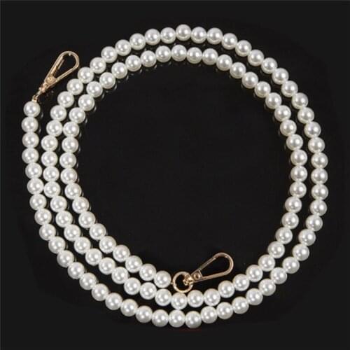 Julie Wang 1PCS 30/100cm 10mm Acrylic Pearl Bead Chains For Women Handbag Necklace Bracelet Jewelry Making Accessory Decor