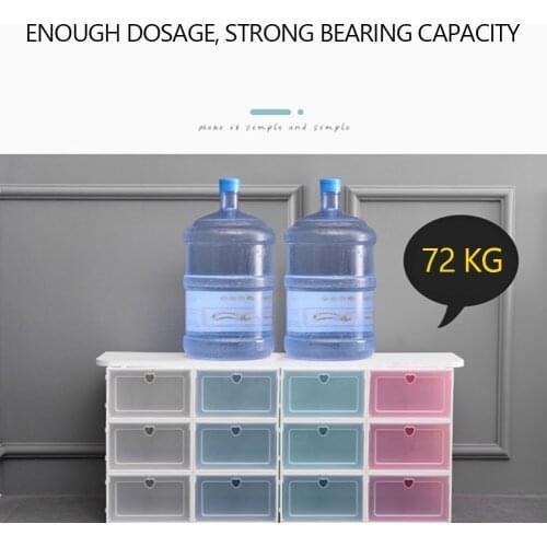 Shoe Storage Box Thickened Transparent Plastic Flap Dustproof Drawer Type Rack Shoes Cabinet Home Holder Organizer