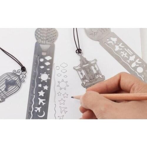 Free shipping 20pcs Hollow stainless steel ruler Creative Ruler Children School Stationery fashion designer