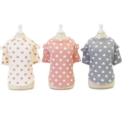 Sweet Spring Summer Pet Clothes Cat Dog Shirt for Small Medium Dogs Puppy Costume Chihuahua York T Shirt Pajamas Pets Supplies