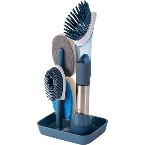 Multifunctional Cleaning Household Kitchen Oil Wash Pot Brush Sponge Brush Long Handle Cleaning Brush Combination