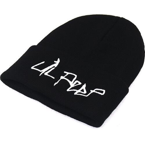 Fashion Lil Peep embroidery Skullies beanie hat 100% cotton flexible soft warm knitted beanies men women hip hop ski cap