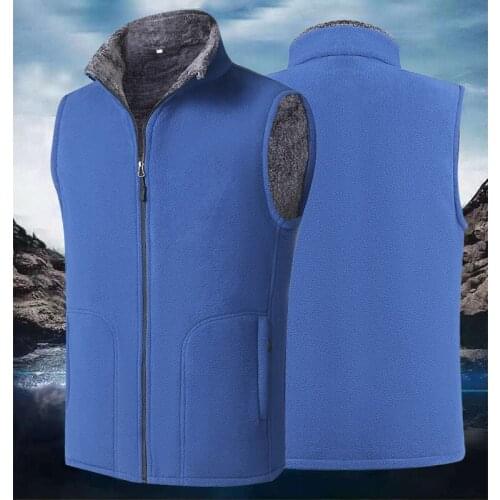 Mens Double-fleeced Vest Coat Winter Spring Thermal Outerwear Fishing Hiking Cycling Skiing Waistcoat Chalecos Para HomreL-5XL