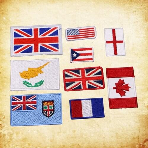 American Flag Patches for Clothes DIY Stripes Iron on Appliques Thermo Clothing Stickers Embroidery British Flag Badges