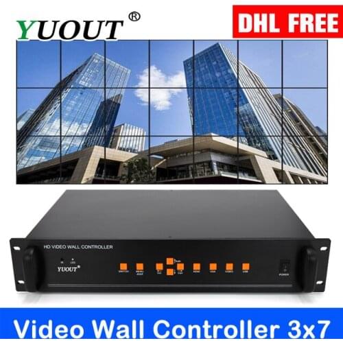 YD-VD21 HDMI video wall controller 3x7 3x3 VGA AV USB Processor 21 images stitching image processor 21TV shows a screen splicing