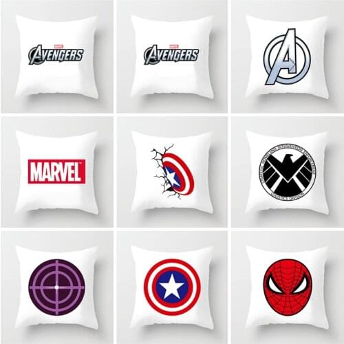 Marvel Super hero Cushion cover Spiderman Captain America Home Decoration Boys childrens room Decorative pillowcase 45x45cm