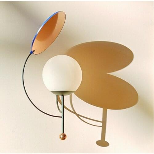 Nordic designer maison dada SACHI SACHA glass ball wall lamp art deco mirror glass ball wall lamps foyer aisle bedside wall lamp