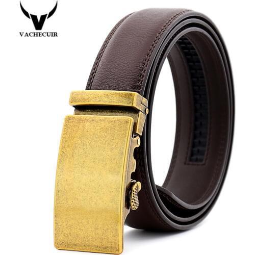 Newest Fashion 100% Cow Genuine Leather Belt 2017 New Men Automatic Buckle Classic Vintage Style Male Belts for Men 0711