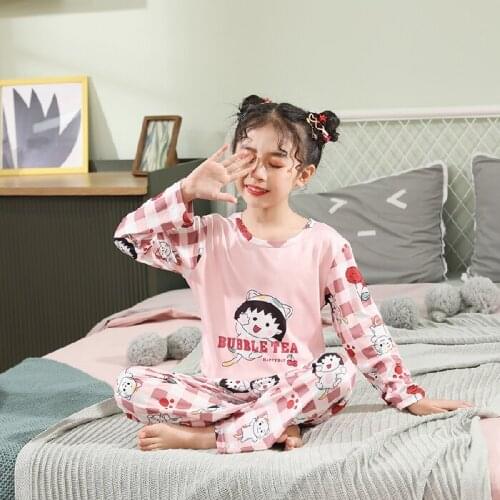 New Arrivals 2021 Spring Autumn Children Pajamas Set Baby Long Sleeved Sleepwear Suit Girls Nightwear Pants Boys Tops Kids Gift